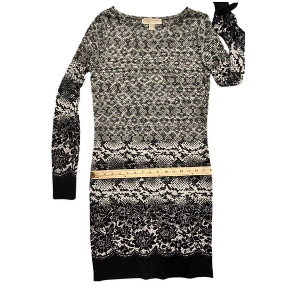 MICHAEL Michael Kors Snakeskin Lace Print Black/White Polyester/Spandex Dress XS - Picture 9 of 9